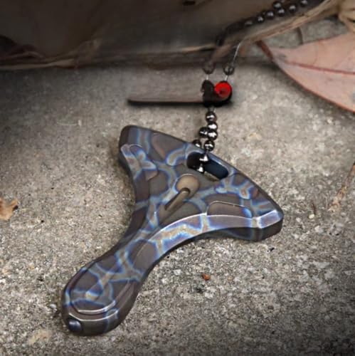 TC4 Titanium Alloy Tool, Necklace Pendant, Emergency Window Breaker, Keychain Pendant (Titanium Flame)3