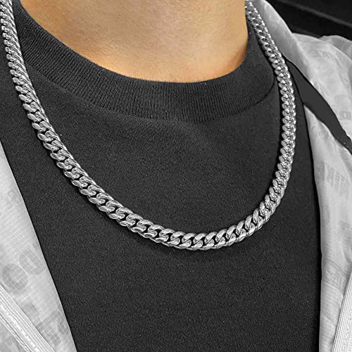 2023 Graduation Gifts For Son, College Graduation Gifts High School Class Of 2023 Jewelry For Him Silver Cuban Link Chain Necklace 22Inches For Men #TOP3
