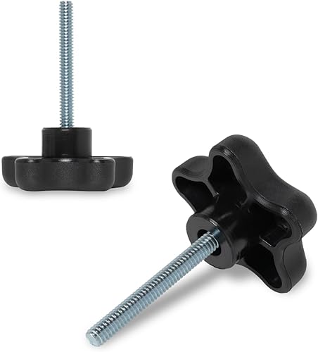 Miniatura 2 de POWERTEC QNB3010-P2 - Paquete de 10 perillas de 5 estrellas de 14 a 20 con perno roscado de 2 pulgadas, perillas de tornillo de pulgar con pernos