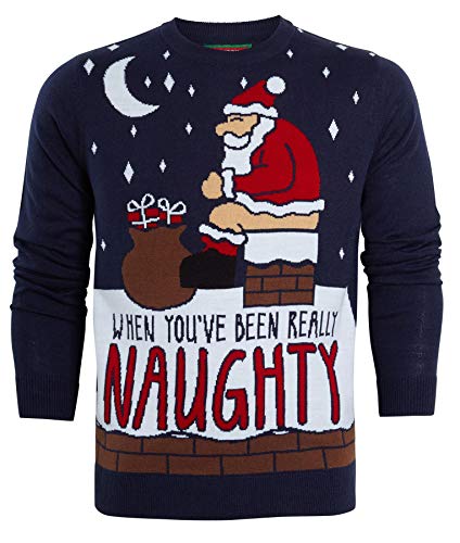 shelikes Mens Christmas Jumper Ugly Sweatshirts Novelty Knitwear Top Long Sleeve Sweaters | Xmas Jumpers | Santa Sweatshirt | Festive Sweater