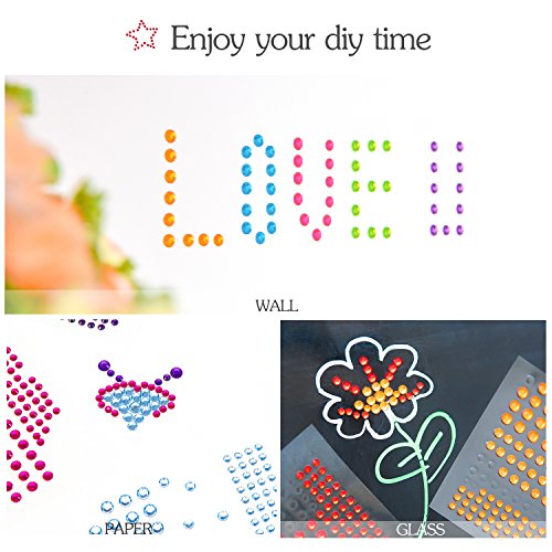 Face Gems, Unitystar 900 Pcs Self-Adhesive Rhinestone Stickers Sheets Embellishments For Halloween Christmas Crafts Body Nail Makeup Festival Carnival 3, 4 Or 5Mm With 15 Colors #TOP6