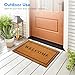PLUS Haven Coco Coir Door Mat with Heavy Duty Backing, Welcome Doormat, 17.5”x30” Size, Easy to Clean Entry Mat, Beautiful Color and Sizing for Outdoor and Indoor uses, Home Décor