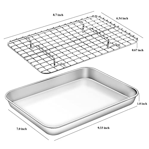 image for Baking Sheet with Cooling Rack Set [2 Sheets + 2 Racks], Deedro Stainl