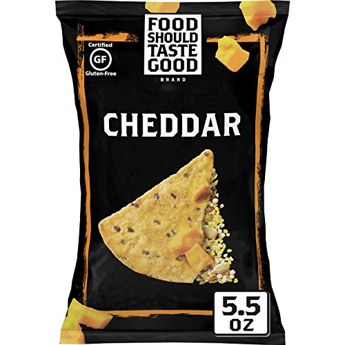 Food Should Taste Good, Tortilla Chips, Cheddar, Gluten Free Chips, 5.5 oz (Pack of 12)