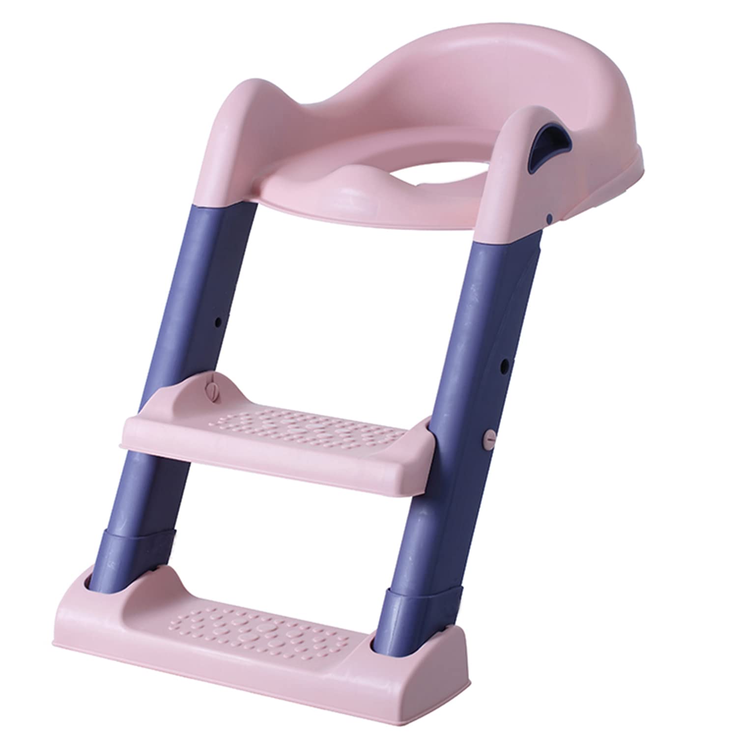 Potty Training Toilet Seat, Foldable Stool With Ladder, Used In Most Toilets, Can Bear 75kg, (PINK)