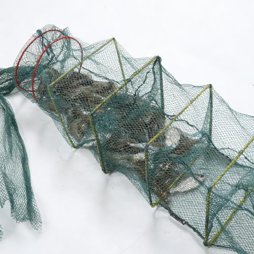 Filet de pêche en nylon pliable Housoutil de 2,6 m avec 13 sections