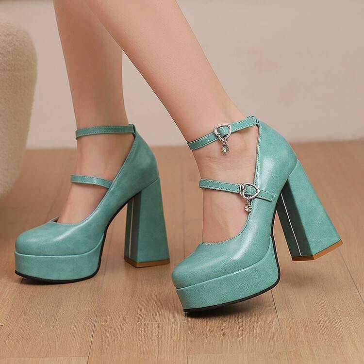 Women's Chunky Heel Platform Mary Janes Pumps3