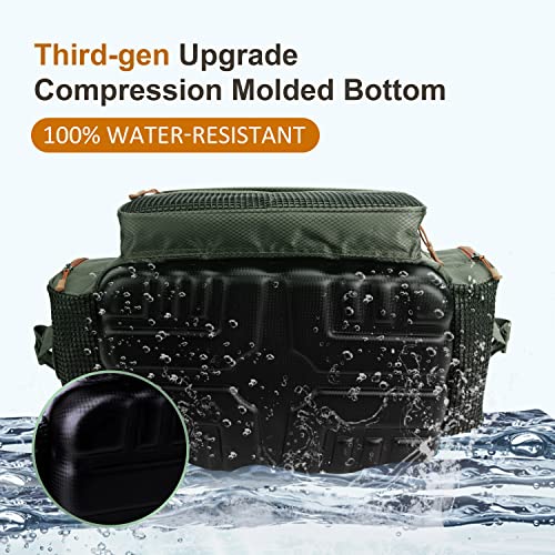 Moishow Fishing Tackle Bags,Fishing Bag For Saltwater Or Freshwater (#Green) Tackle Box Bag - Padded Shoulder Strap - Fishing Gear Storage - Tackle Bag For Fishing, Camping, Hiking, Travel #TOP3