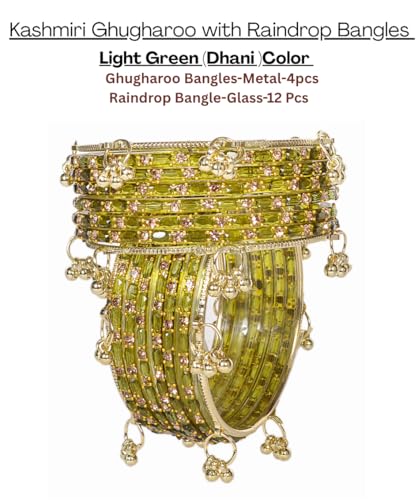 Image of Swara Creations Kashmiri Ghungroo Raindrop Bangles Combo Set | for Women and Girls|Set of 16 Pcs (SKU417)