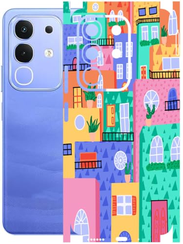 Image of AtOdds Full Body Skin Wrap Compatible with IQOO Z10x - ColofulCity | Premium Back Screen Guard Protector, Precision-cut Skin Sticker with Scratchproof Matte Finish, Peels off with zero residue