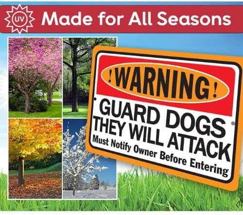 Miniatura 2 de Metal Signs - Warning Guard Dogs They Will Attack - Property Warning Guard Dog Bites Signs - Durable Metal Sign - Use IndoorOutdoor - Notice Sign