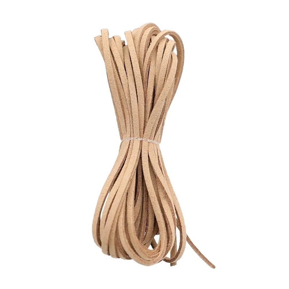 Lina skórzana płaska 3 mm wielokolorowa o długości 5 metrów(Light Coffee)