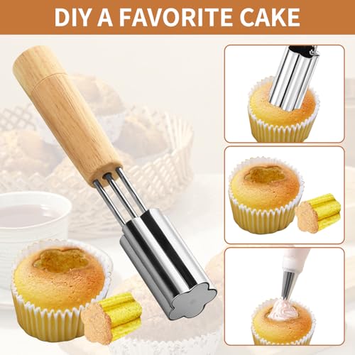 Cupcake Corer, 1 Pcs Plunger Cutter Pastry Corer, Digging Holes Tools Muffin Cake Filling Tool Mini Cupcake Hole Punch for DIY Baking Filling and Decorating, Flower