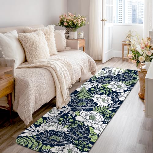 Alfombra de cocina floral moderna para entrada y pasillos largos 2