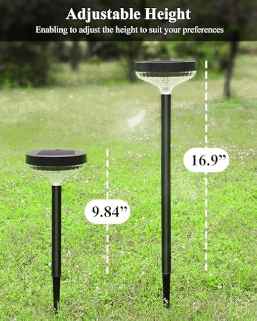 Solar Pathway Outdoor Lights 6 Pack, Landscape Decorative Lighting Warm White + RGB Color Changing LED Waterproof Light for Garden, Patio, Outside Walkway, Driveway, Lawn