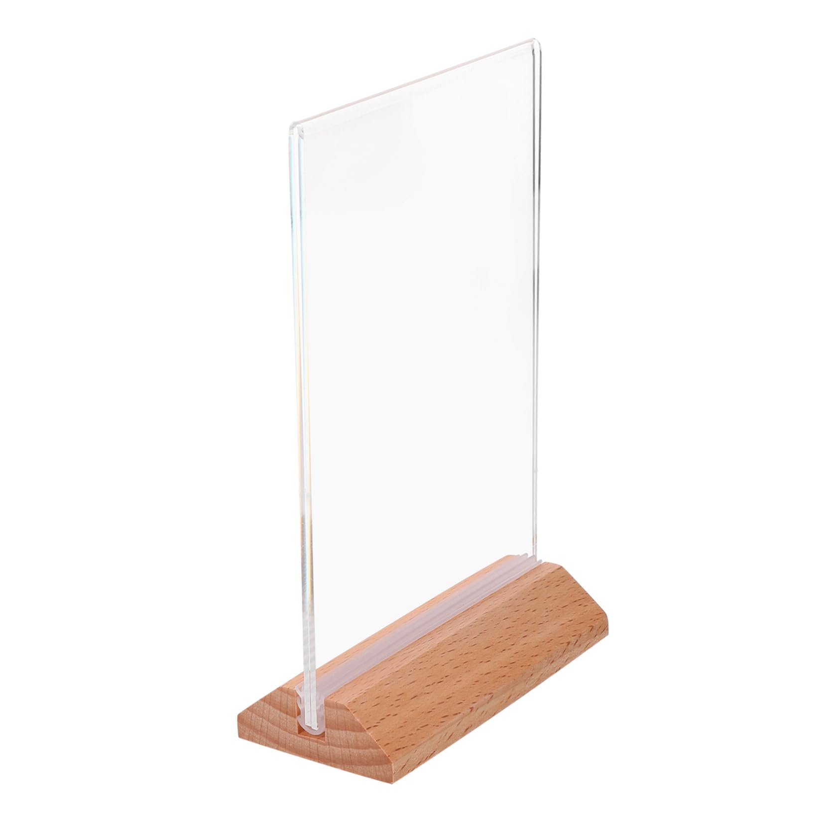 Amosfun Acryl Tischaufsteller 6 Stück mit Holzfuß, Doppelseitiger Stand