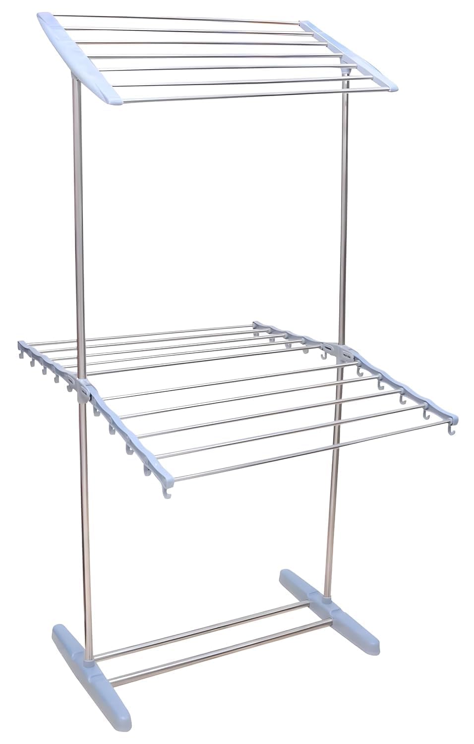 2-Layer Mobile Towel Rack � Portable & Adjustable 2-Tier Towel Stand with Wheels, Freestanding & Compact, Space-Saving Organizer for Bathroom or Laundry, Sturdy Metal Design, Easy to Move