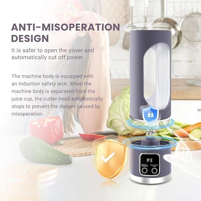 Image of Portable USB Rechargeable Blender & Juicer, Compact Fresh Fruit Smoothie Maker, Instantly Nutritious, Ideal For Cold Drinks, Camping & Dining, Adjustable Gear (Multicolour) (S5)