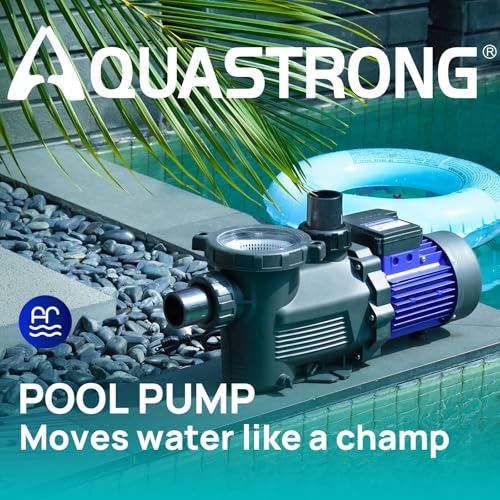 Image of Aquastrong 3HP In /Above Ground Pool Pump, Single Speed, 220V, 9350GPH, High Flow, Powerful Self Primming Swimming Pool Pumps with Filter