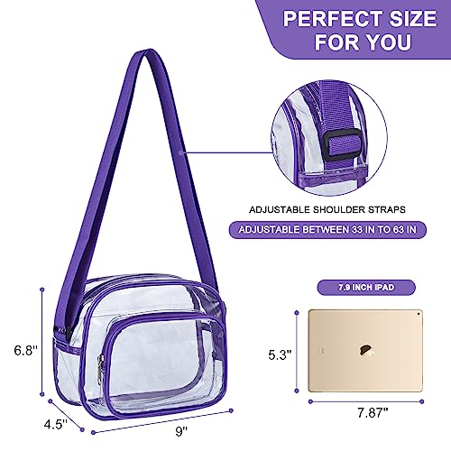Image of Oraben Clear Bag for Stadium Events Clear Purse Stadium Bag Satchel Handbags for Sports Events Concerts Festivals