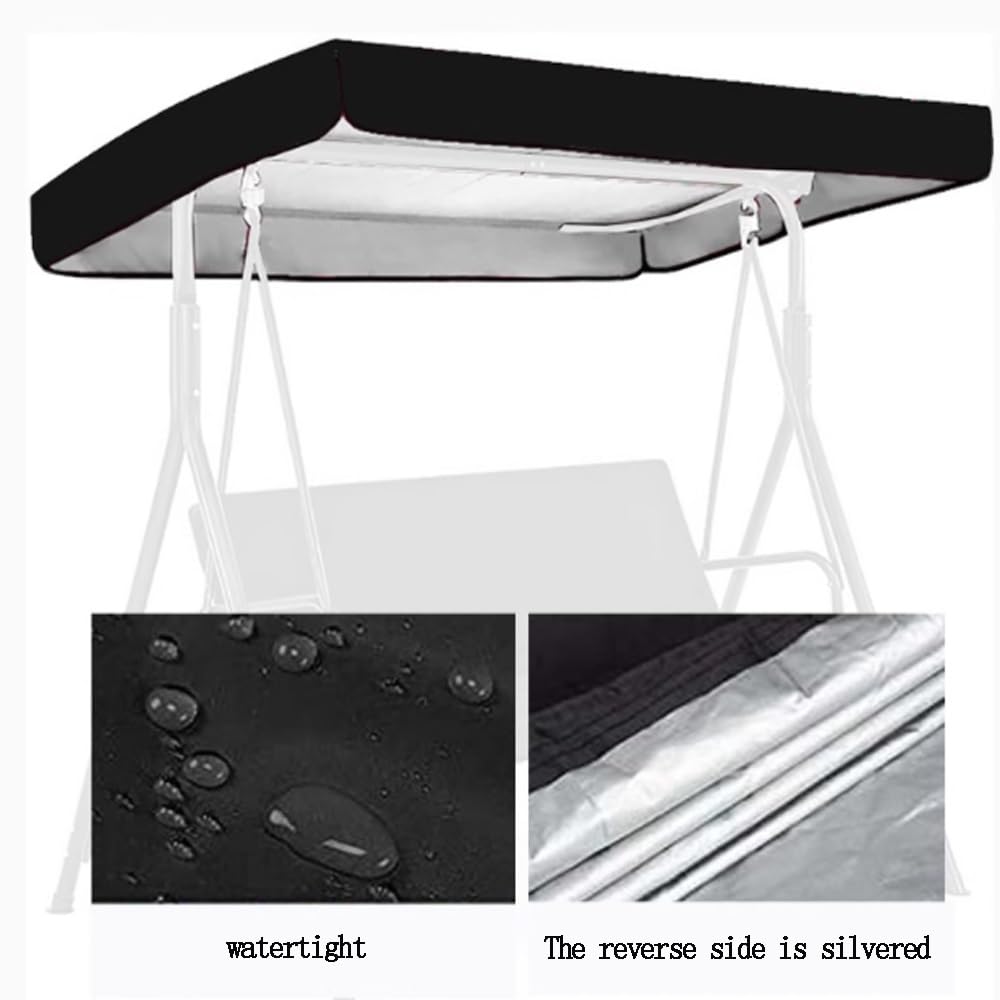Tenda da Sole di Ricambio per Altalena da Giardino 142 164 190 191 195cm Copertura di Ricambio per Dondolo, Esterno Tettuccio per Dondolo Amaca(Brown,190x132cm/74.8x51.97in)