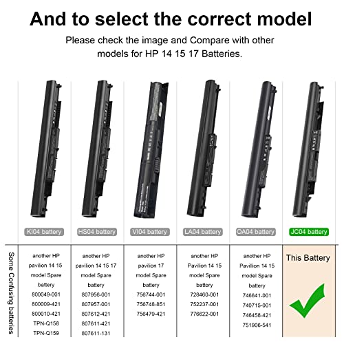 Image of JC04 919700-850 Laptop Battery for JC03 JC04 919681-421 HSTNN-LB7V HSTNN-DB8E HSTNN-H7BX HSTNN-L67N HSTNN-PB6Y TPN-C129 TPN-C130 TPN-W129 TPN-W130 17-BS049DX 17-BS011DX 17-bs067cl 250-G6 3inr19 /66