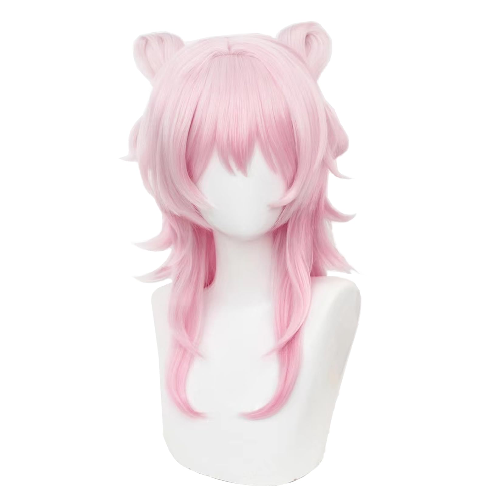 March 7th Wig Cosplay Honkai Star Rail Pink Gradient Cherry Pink Upturned Medium Long Hair Replacement Wigs for Women Adult Cos HSR Party Halloween Christmas(March 7th)