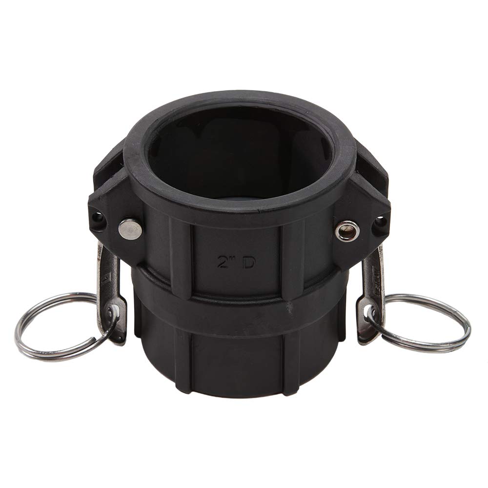 2 x 2 PVC Camlock Fittings - Plastic Hose Coupler - Poly Type D Female Cam Lock Hose Adapter - Female Threaded NPT Cam & Groove