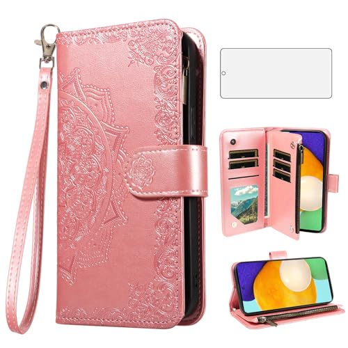 Housse Samsung A52S 5G antichoc en or rose avec fentes pour cartes