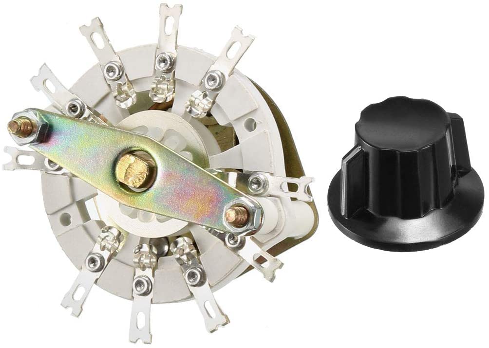 XYWHPGV 2P4T 2 pôles 4 positions 1 sélecteur de commutateur rotatif de canal de bande de pont avec bouton en plastique(aea45 2e064 85741 467a1 057d2 345e7