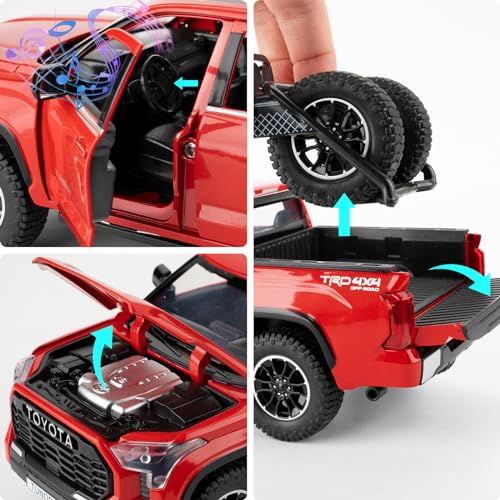 WAKAKAC 1:24 Camioneta Pickup Off-Road Tundra Roja miniatura 4