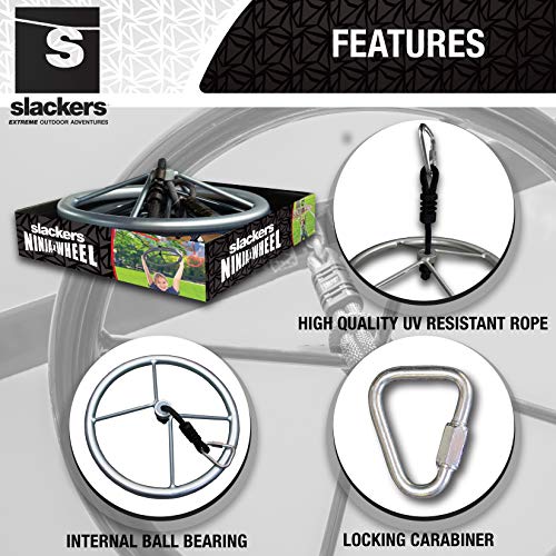 Slackers Ninja-Spinner Wheel - Outdoor Ninja Warrior Training Equipment for Kids - Easily Attaches to Your Ninjaline Obstacle Course - The Prefect Addition to Your Outdoor Play Equipment!
