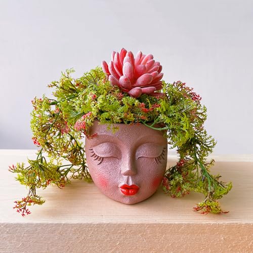 EylbKey Handcrafted Head Planter Pot Lady Face Planters...