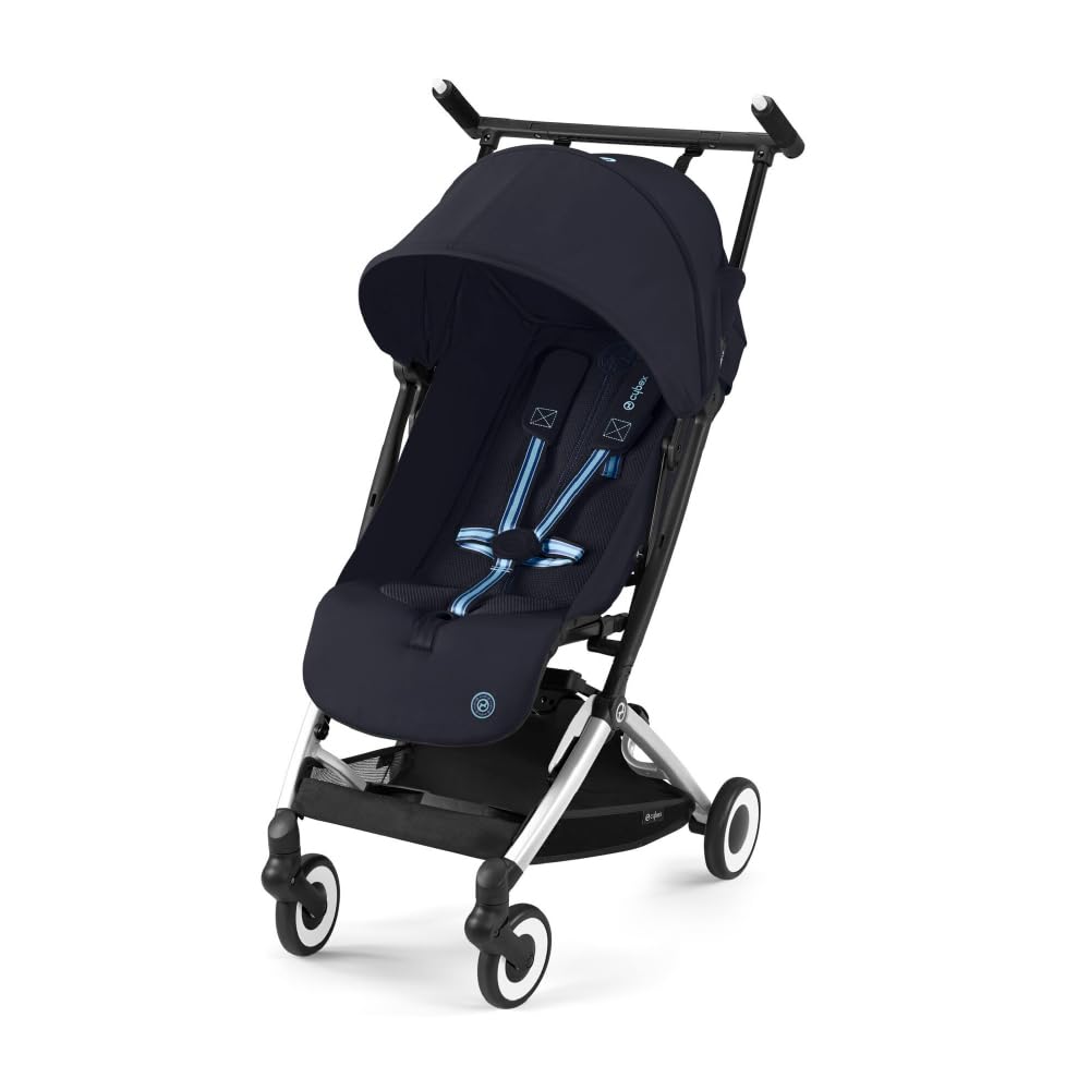 Cybex Libelle Lightweight Travel Baby Stroller with Ultra Compact Carry On Fold, Smooth Suspension, and One Hand Adjustable Recline, Travel System Ready, Dark Blue Dark Blue Libelle 2
