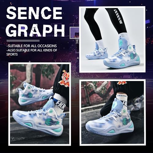 Image of Men's Basketball Shoes Fashionable Breathable Anti Slip Sports Shoes Outdoor Running Fitness Training Shoes