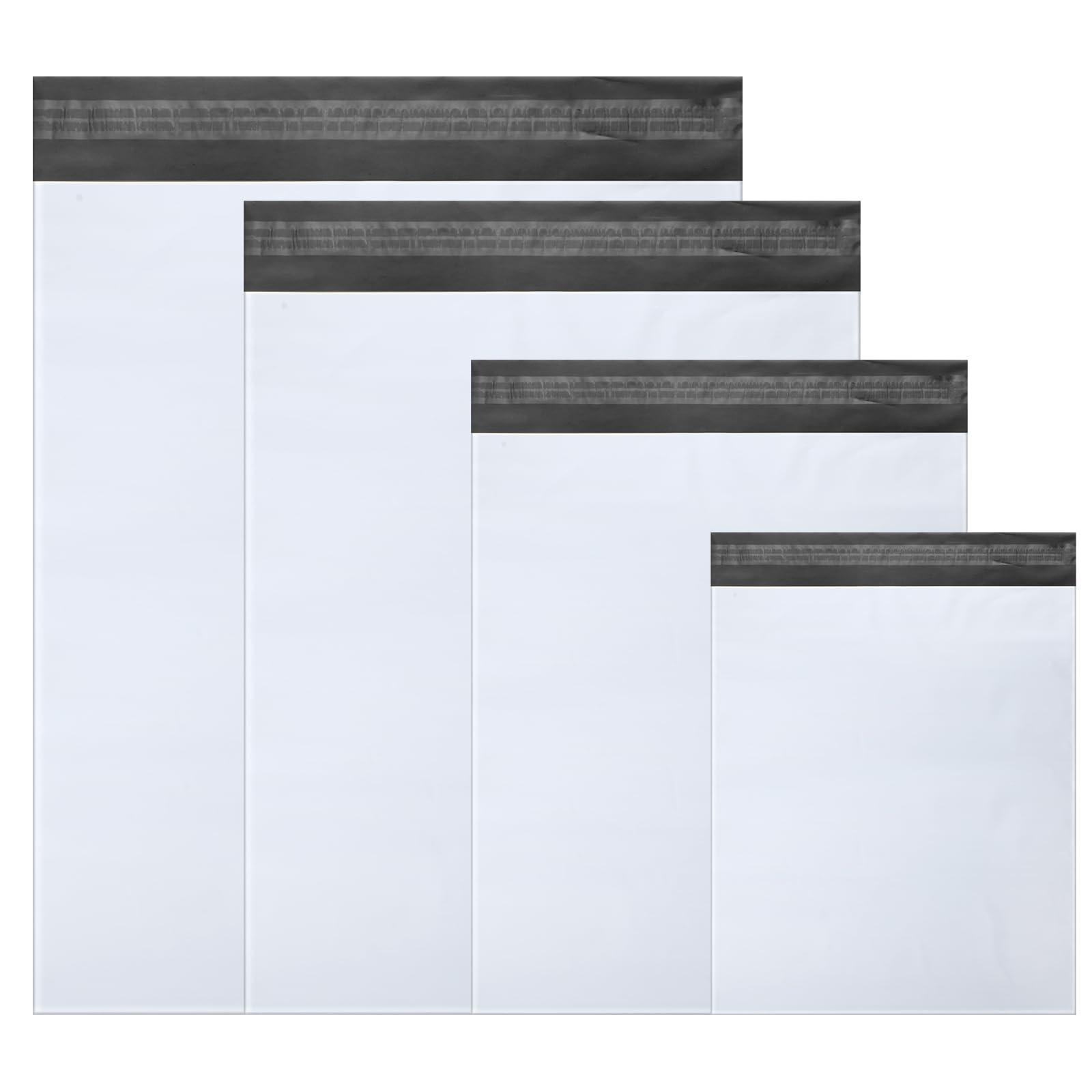 Outus Lot de 120 enveloppes d'expédition en polyéthylène - 4 tailles assorties - Enveloppes indéchirables - Durabilité améliorée - Articles polyvalents (33 x 43,2 cm, 38,1 x 50,8 cm, 40,6 x 55,9 cm,