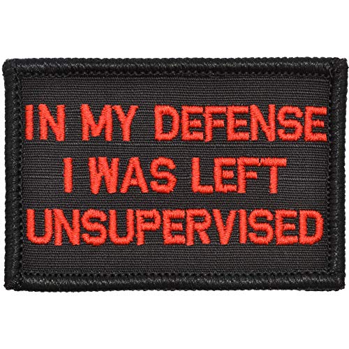 in My Defense I was Left Unsupervised - 2x3 Patch - Multiple Colors (Black/Red)