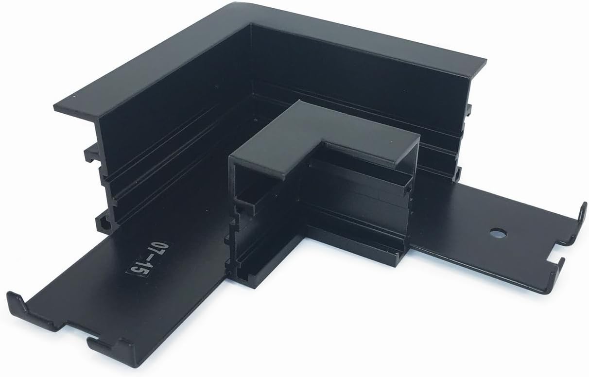 Nora Lighting NTRT-13B L Connector for 1 or 2 Circuit Recessed Track Housing, Black