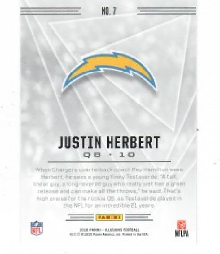 2020 Panini Illusions Trophy Collection Sapphire #7 Justin Herbert Los Angeles NM-MT Football