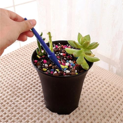 Set de 2 mini herramientas para jardín de plástico azul miniatura 3