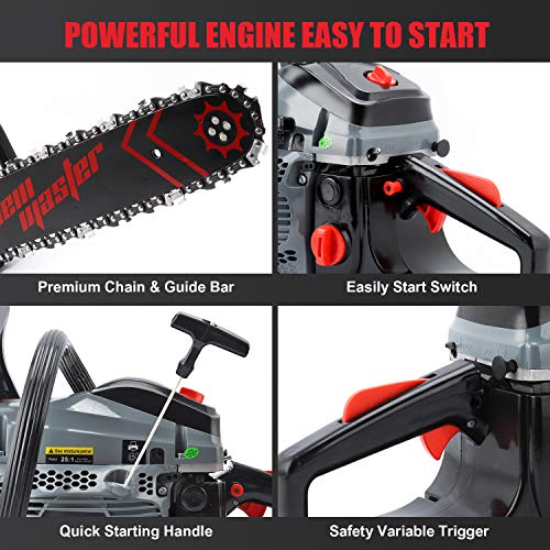 SALEM MASTER Chainsaw for Trees Gas Powered,5820F 58CC 2-Cycle GasChainsaw, 16-Inch Chainsaw, Handheld Cordless Petrol Gasoline Chain Saw for Farm, Garden and Ranch…