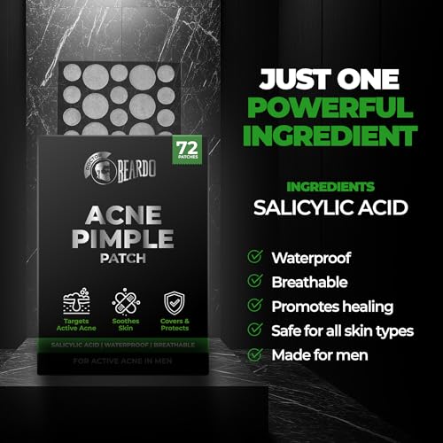 Image of Beardo Acne Pimple Patch for Face with Salicylic Acid (72 dots) | Waterproof Patches for Active Acne | Absorbs Pimple Overnight and Reduces Excess Oil | Pimple Patches for Men