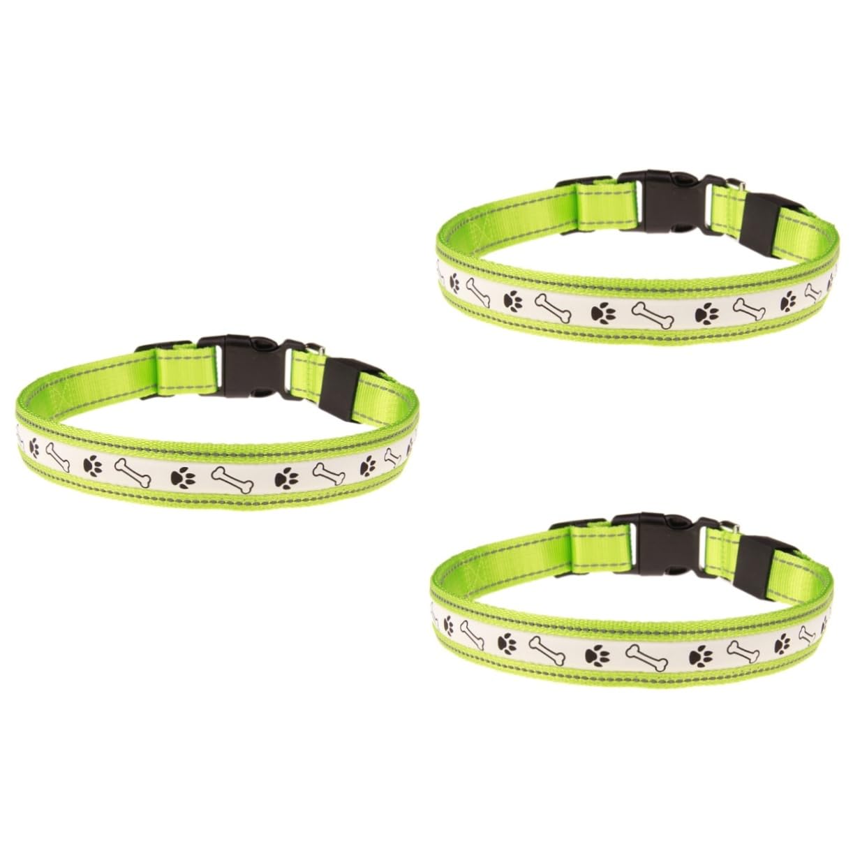 Kisangel 3piezas Collar Led para y Recargable Collar Luminoso para Seguridad Nocturna Mediano Verde