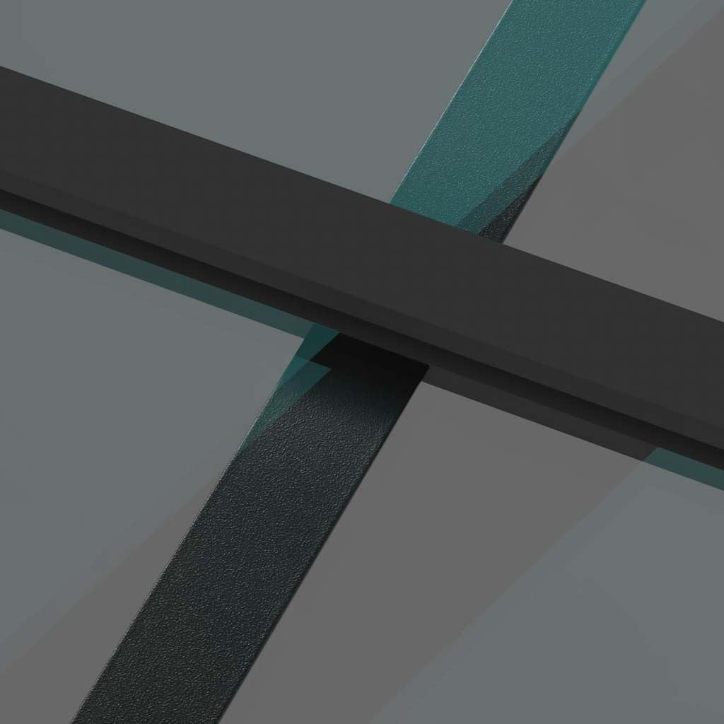 vidaXL Puerta corredera con herrajes Negro 90x205 cm Vidrio Templado