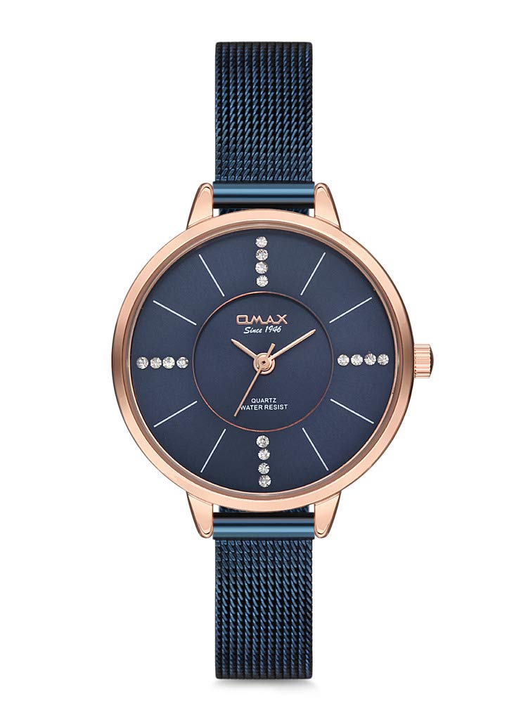 OMAX Analog Blue Dial Women’s Watch with Rose Gold Case - FMB002N004 (B07KTZQ8LK) Amazon Price History, Amazon Price Tracker