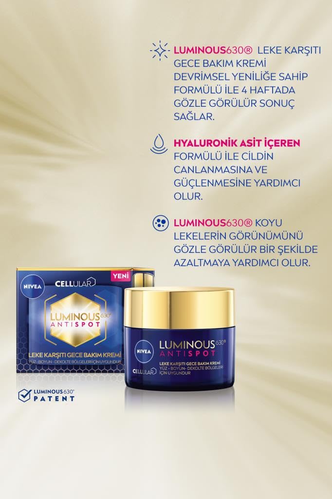NIVEA Luminous630 Leke Karşıtı Cilt Bakım Seti,Gündüz Yüz Kremi 50ml,Gece Kremi,Cilt Serumu,Göz Kremi
