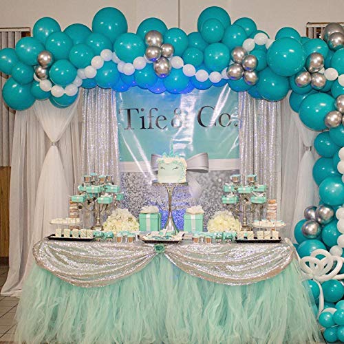 Image of Silver Sequin Backdrop Curtains-4 Panels 2FTx8FT Silver Backdrop for Valentines Day, Glitter Party Decorations Background Drapes for Wedding Birthday Anniversary Graduation Photo Booth Decor