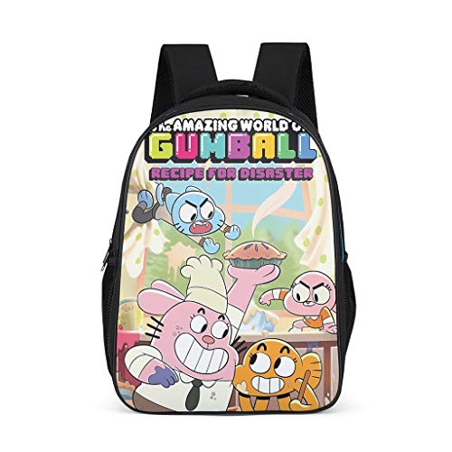 The Amazing World of Gumball: Mochila Escolar para niños y niñas 3 12 Gris Talla única