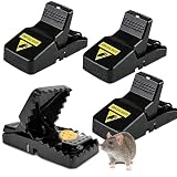 DELYCUTE Mausefalle 4er Set Mäusefalle - Rattenfalle Wiederverwendbar Mausefalle Schlagfalle Profi Mouse Trap für Maus, Ratte