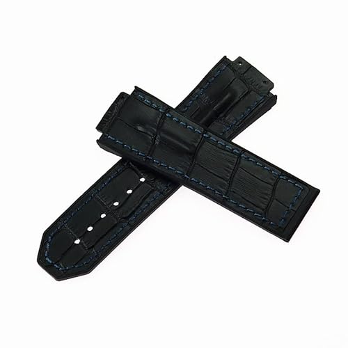 BrightBulb 29mm Leder Uhrenarmband Uhrenarmband Herren Uhrenarmband Ersatzarmband für HUB-Lot B-i-g B-a-n-g-Schwarz Blau Cover